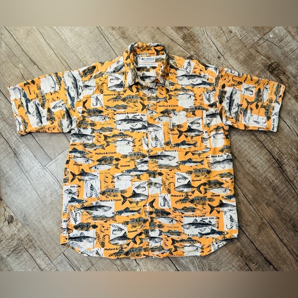 Vintage Columbia Men’s Fishing Shirt – Short Sleeve – Size Large – 100% Cotton - Picture 1 of 7